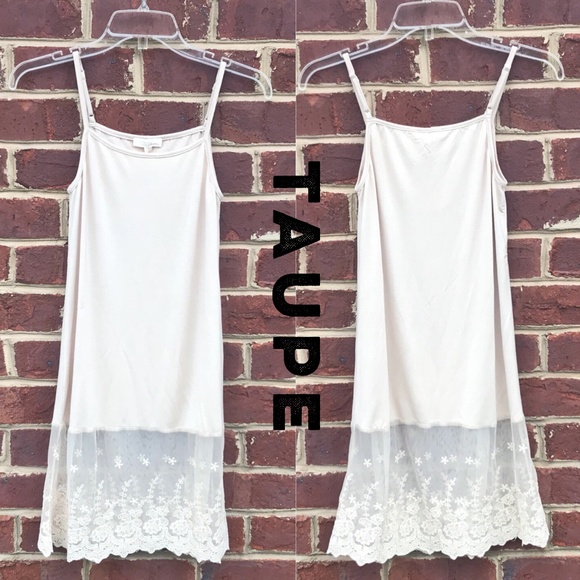 ODDI Small Taupe Dress Extender Tunic Shirt Slip - Picture 2 of 9